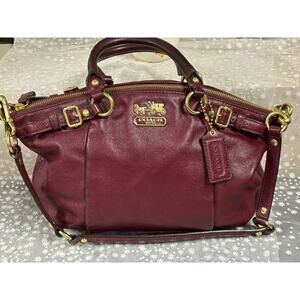 Coach Burgundy Leather Sophia Bag. 18609.